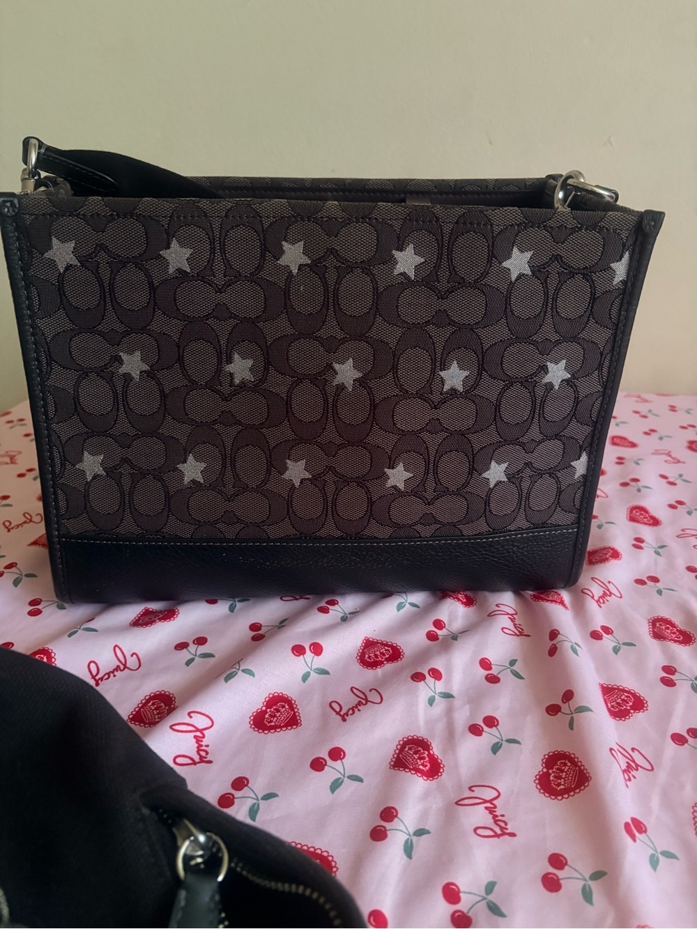 Coach Monogram Star-Print Crossbody - Charcoal with White Stars